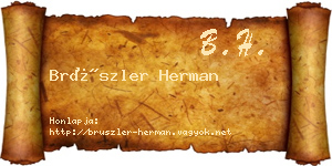 Brüszler Herman névjegykártya